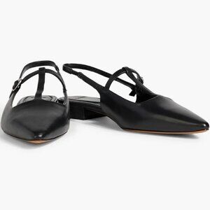 Vince Iliana Black Leather Slingback Flats sz 8.5